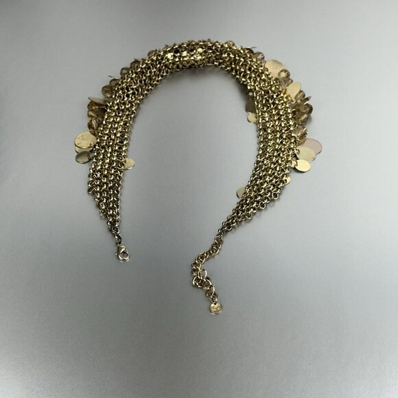 Charming Charlie Statement Necklace Bib Goldtone - Picture 16 of 16